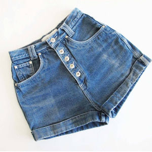 Vintage 90s 2000s Anchor Blue High Waist Denim Shorts 24 XS S